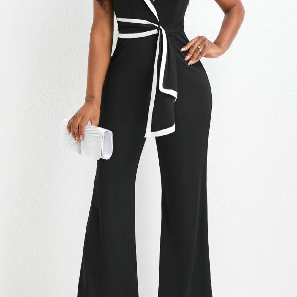 Sleeveless Black Jumpsuit- size large